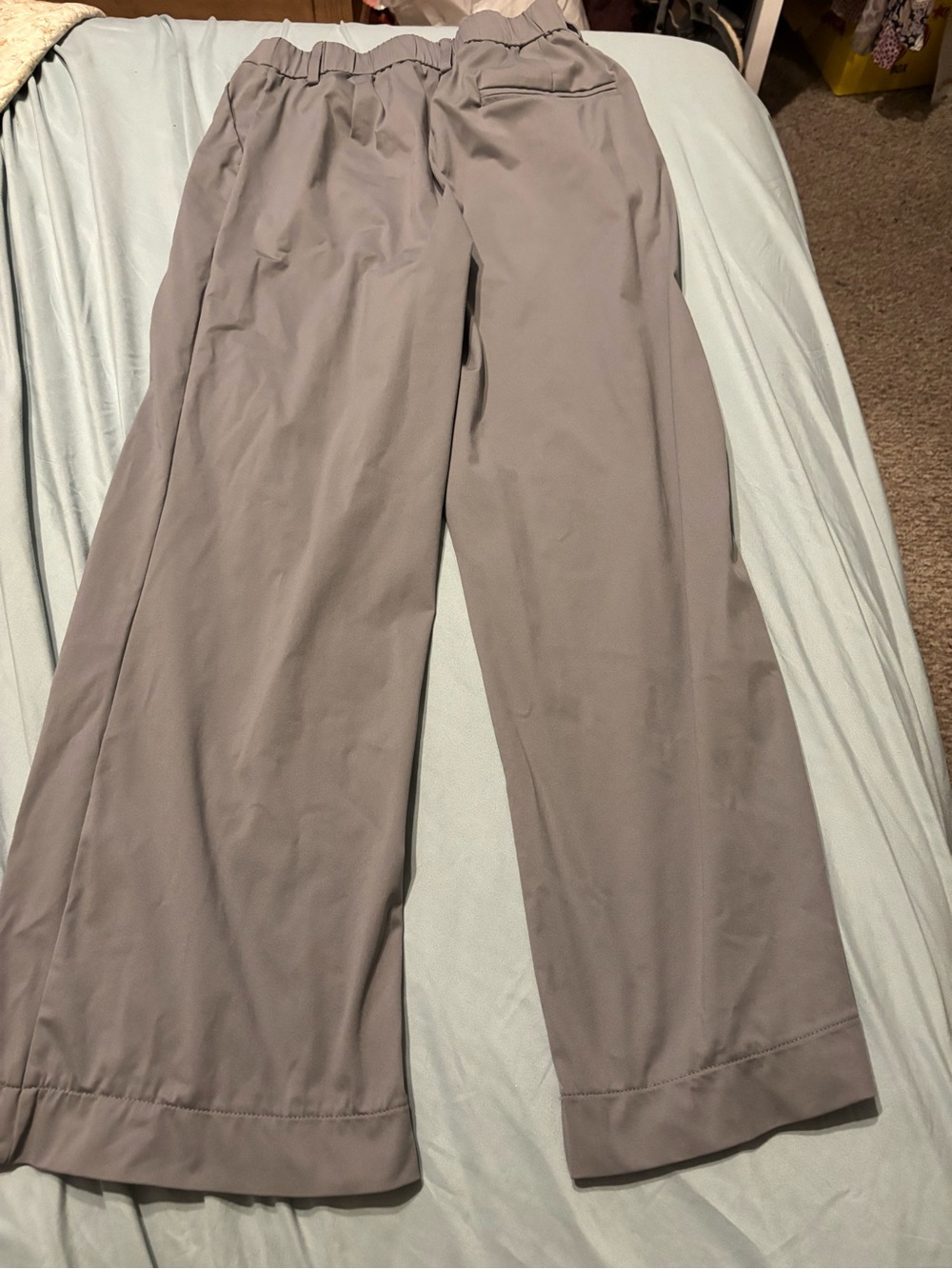 Halara Light Gray Wide-Leg Dress Pants - Picture 2 of 3